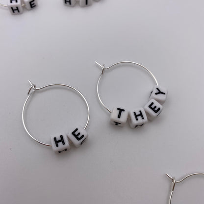 Pronoun Hoop Earrings