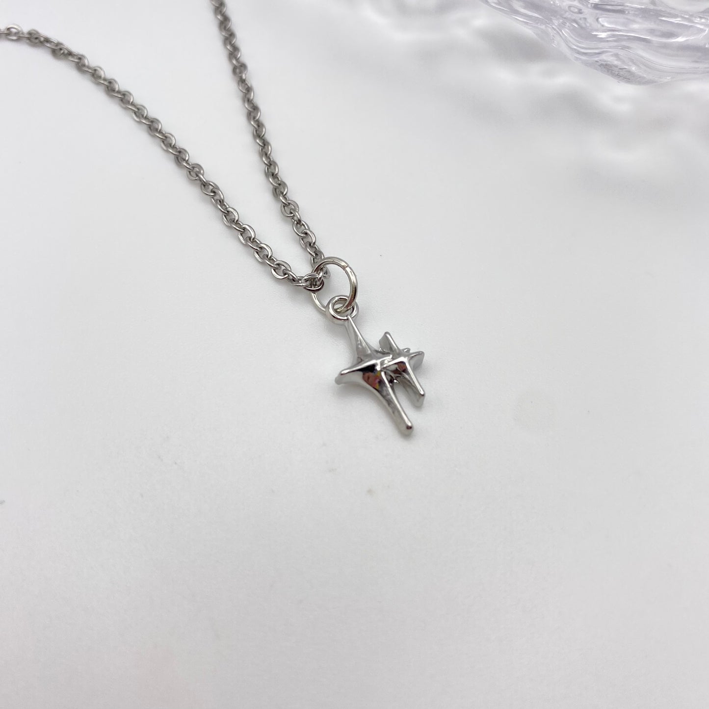 Silver Double Stars Necklace