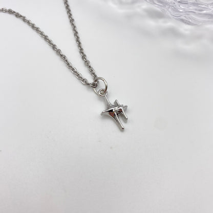 Silver Double Stars Necklace