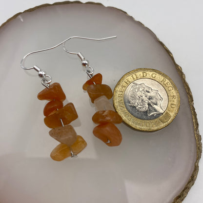 Yellow Agate Crystal Earrings