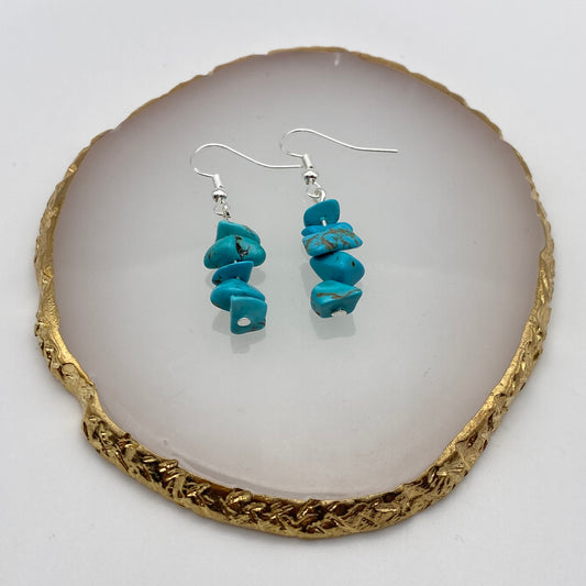 Blue Howlite Crystal Earrings