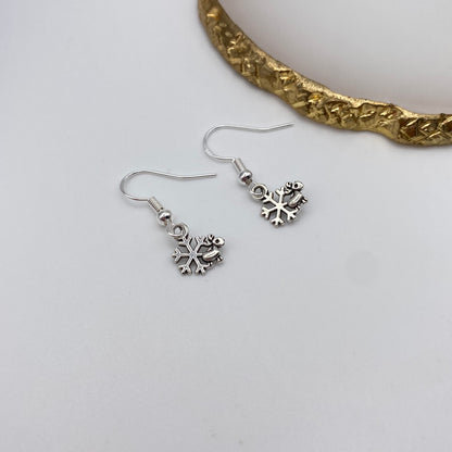 Small Snowflake Reindeer Earrings