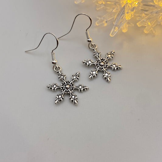 Circle Snowflake Earrings