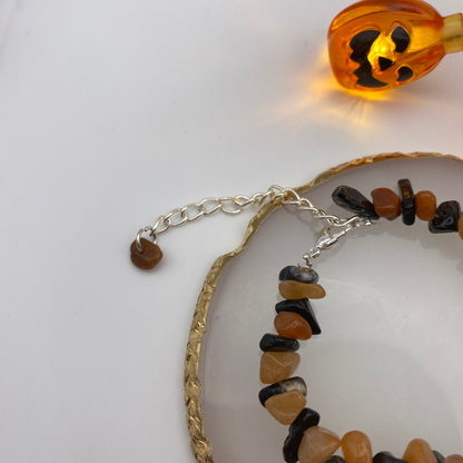 Orange and Black Crystal Bracelet