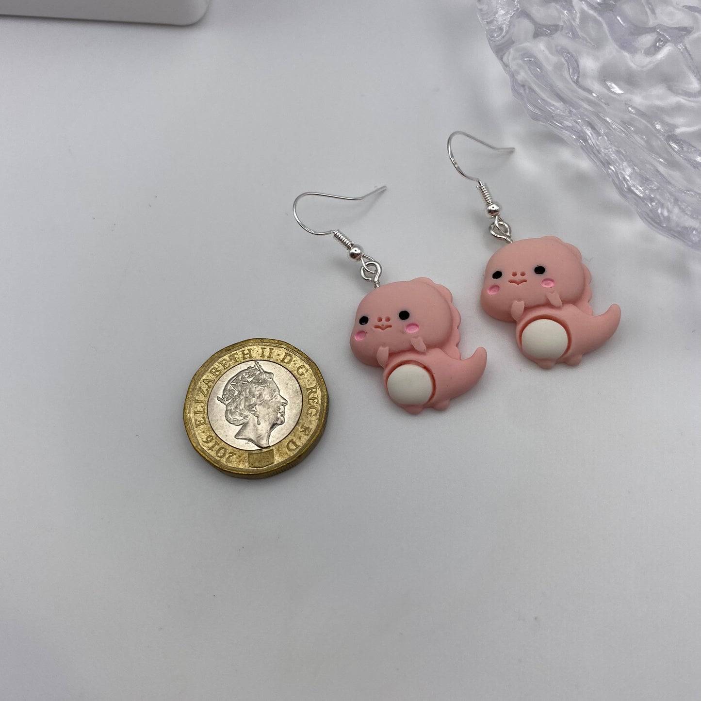 Pink Dinosaur Earrings