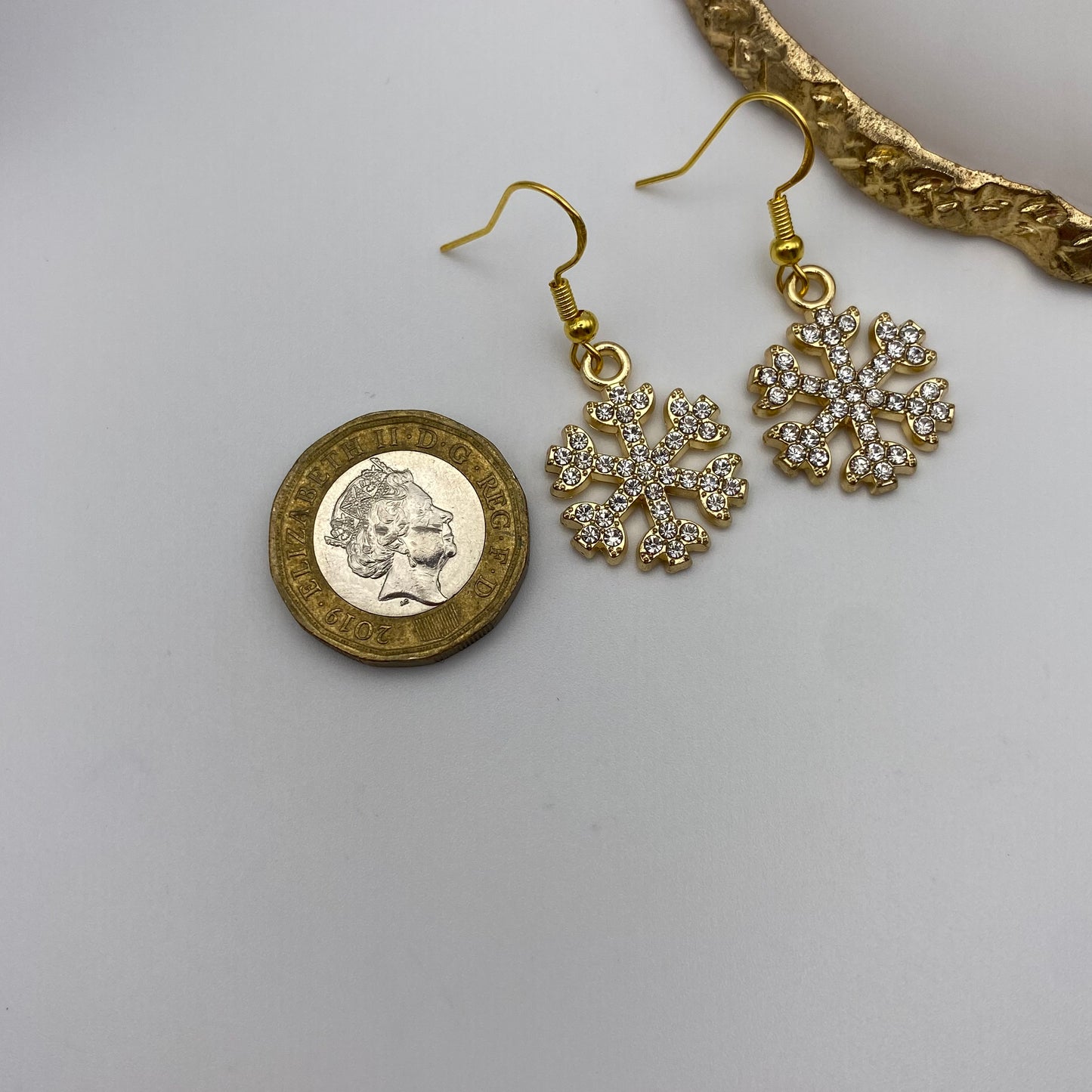 Gold Snowflake Earrings