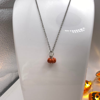 Small Orange Pumpkin Necklace