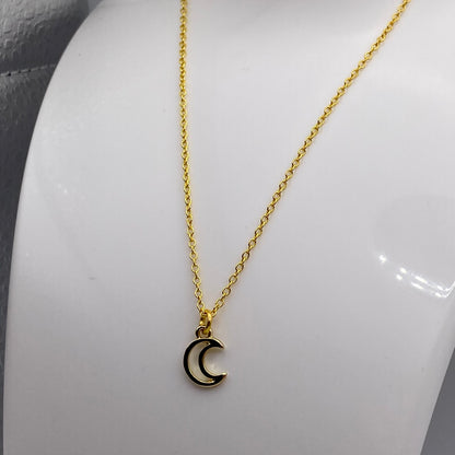 Small Gold Moon Necklace