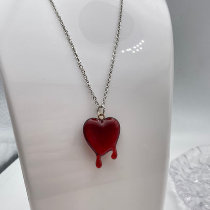 Red Melting Heart Necklace