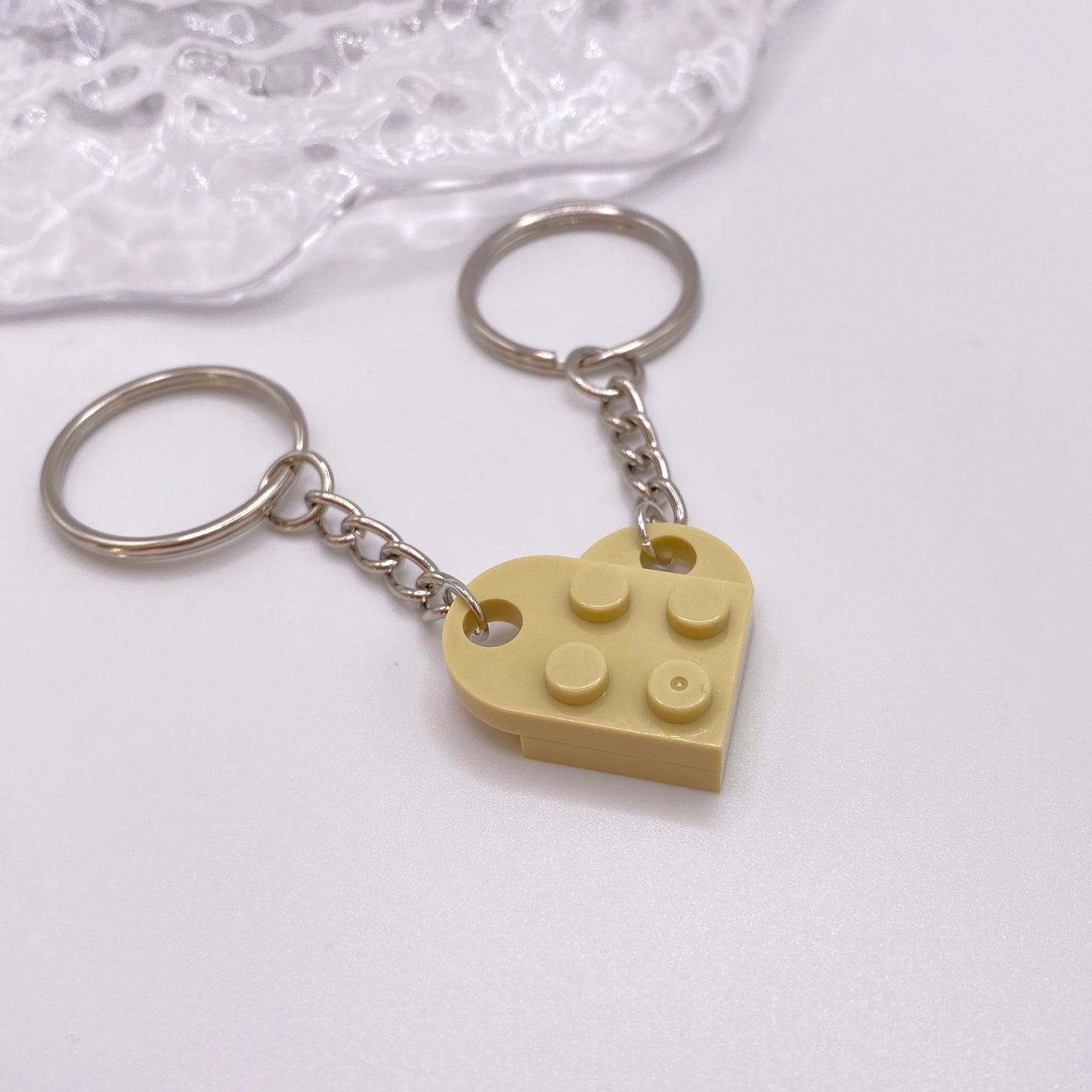 Mustard Lego Heart Keyring
