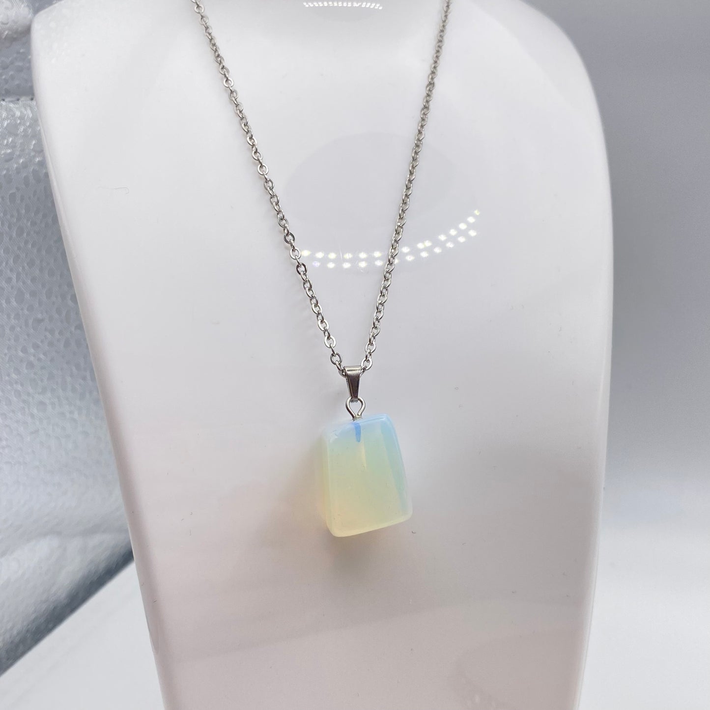 Opal Crystal Chunk Pendant Necklace