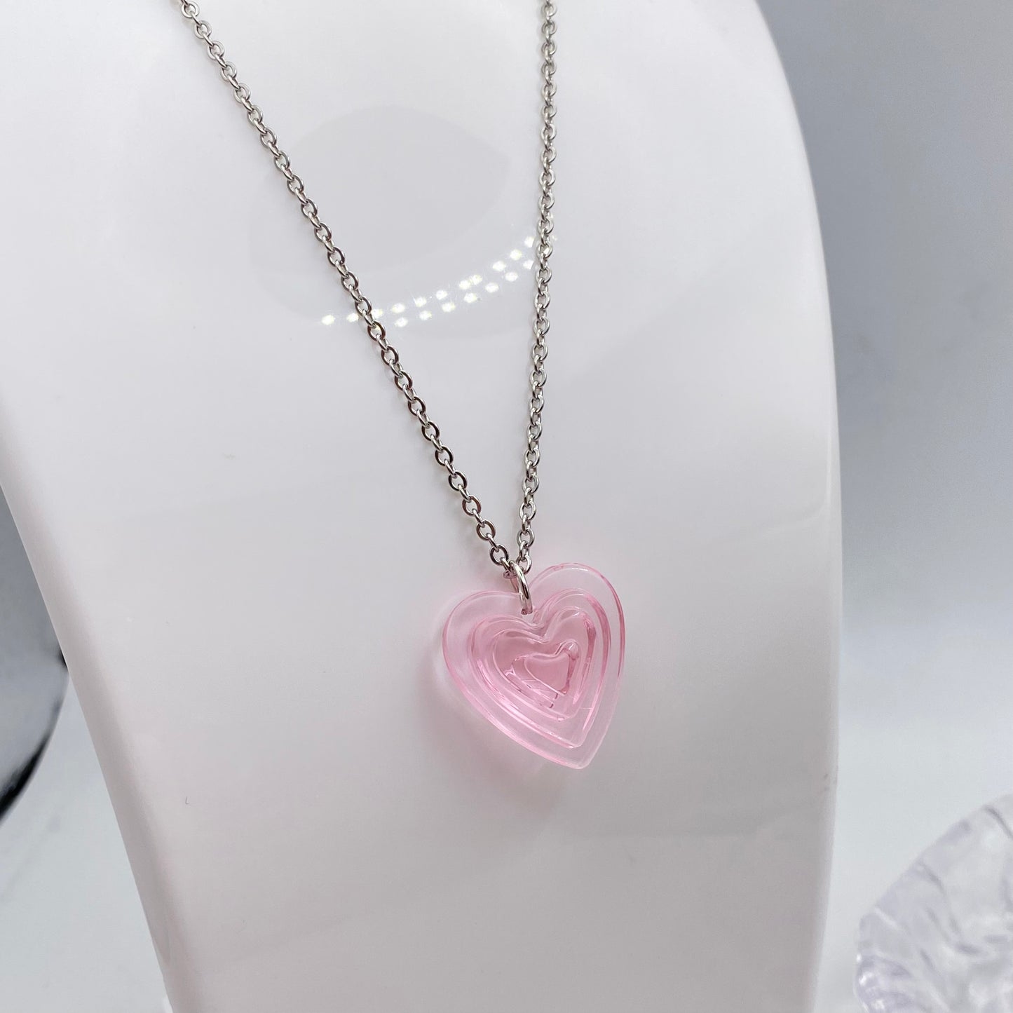 Pink Heart Burst Necklace