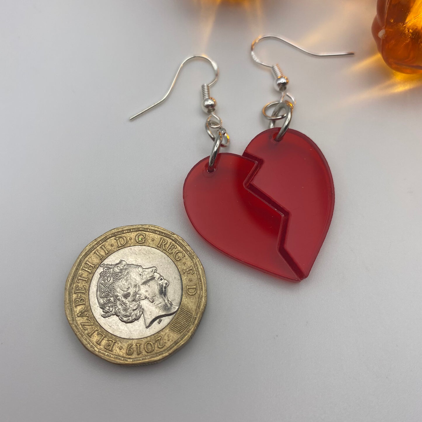 Red Broken Heart Earrings