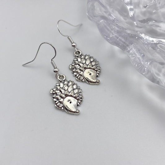 Silver Hedgehog Earrings