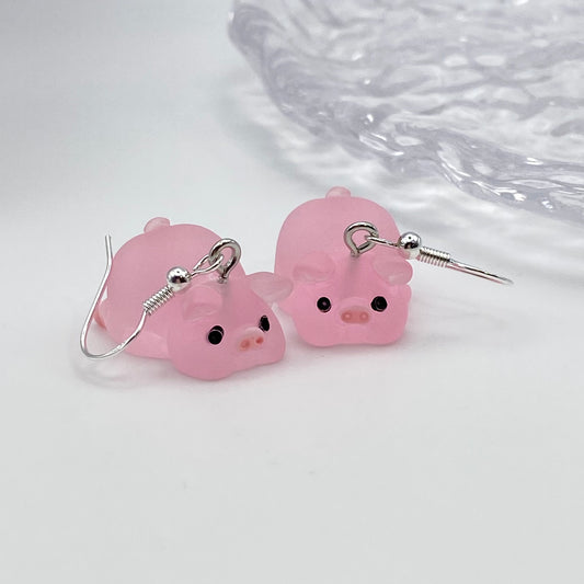 Lying Pig Earrings