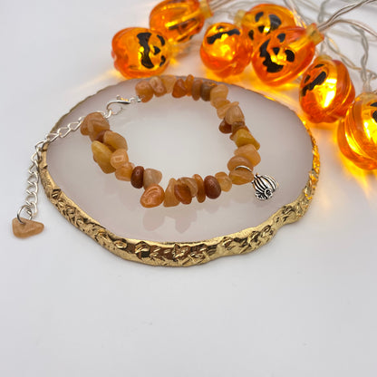 Orange Pumpkin Crystal Bracelet