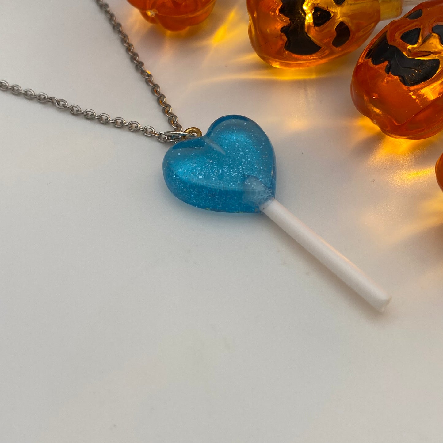 Blue Lollipop Necklace