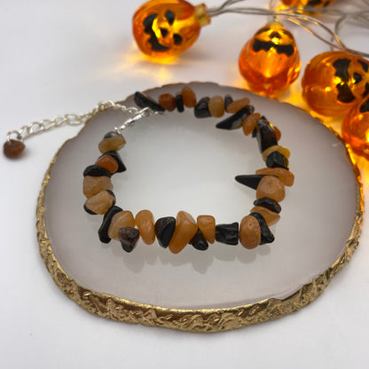 Orange and Black Crystal Bracelet