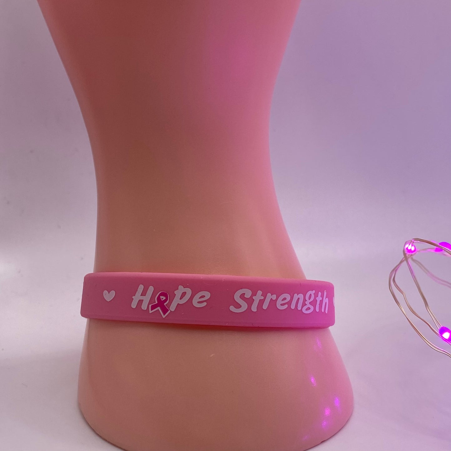 Pink Breast Cancer Awareness Wristband Bracelet
