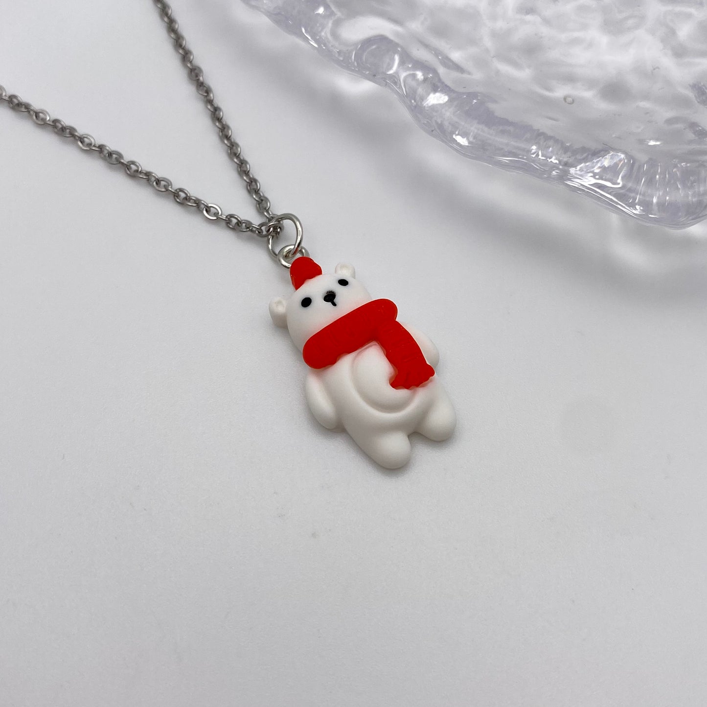 Polar Bear Scarf Necklace