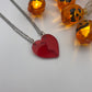 Matching Red Broken Heart Necklaces