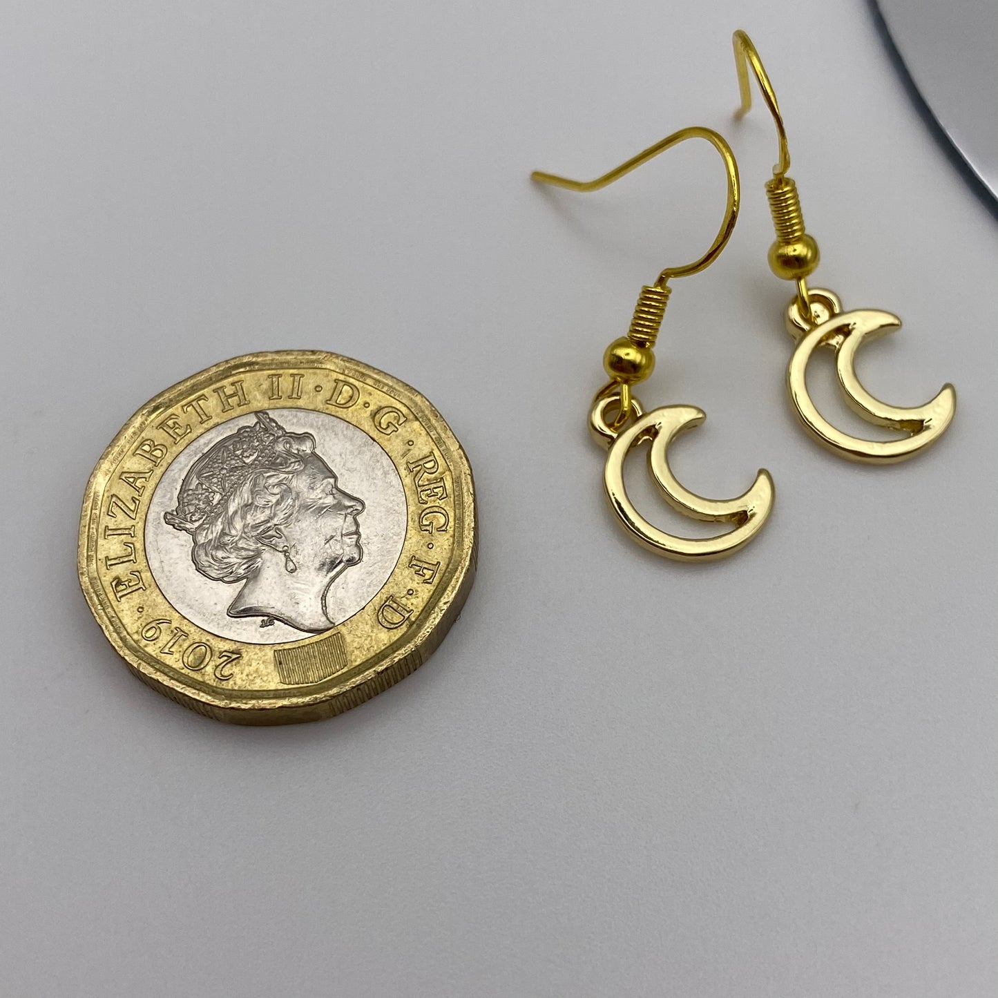 Small Gold Moon Earrings