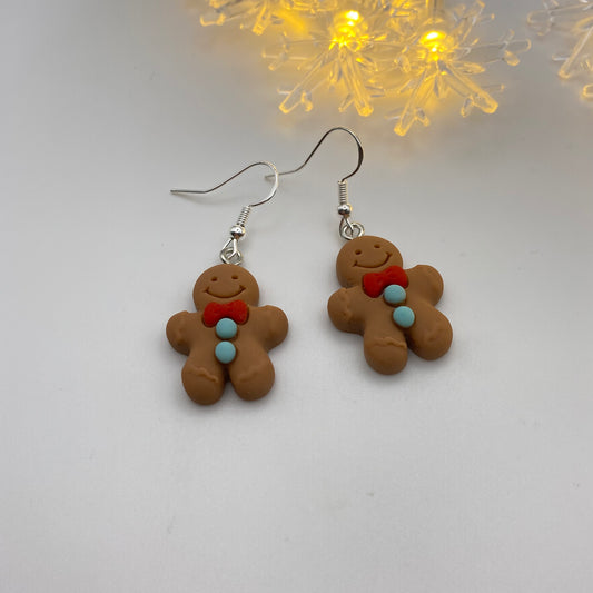 Brown Gingerbread Man Earrings