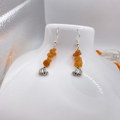 Pumpkin Orange Crystal Earrings