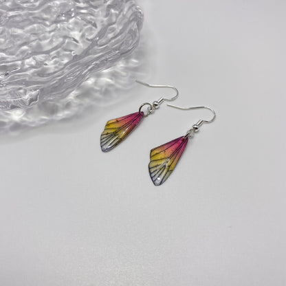 Small Pink Fairy Wing Earrings