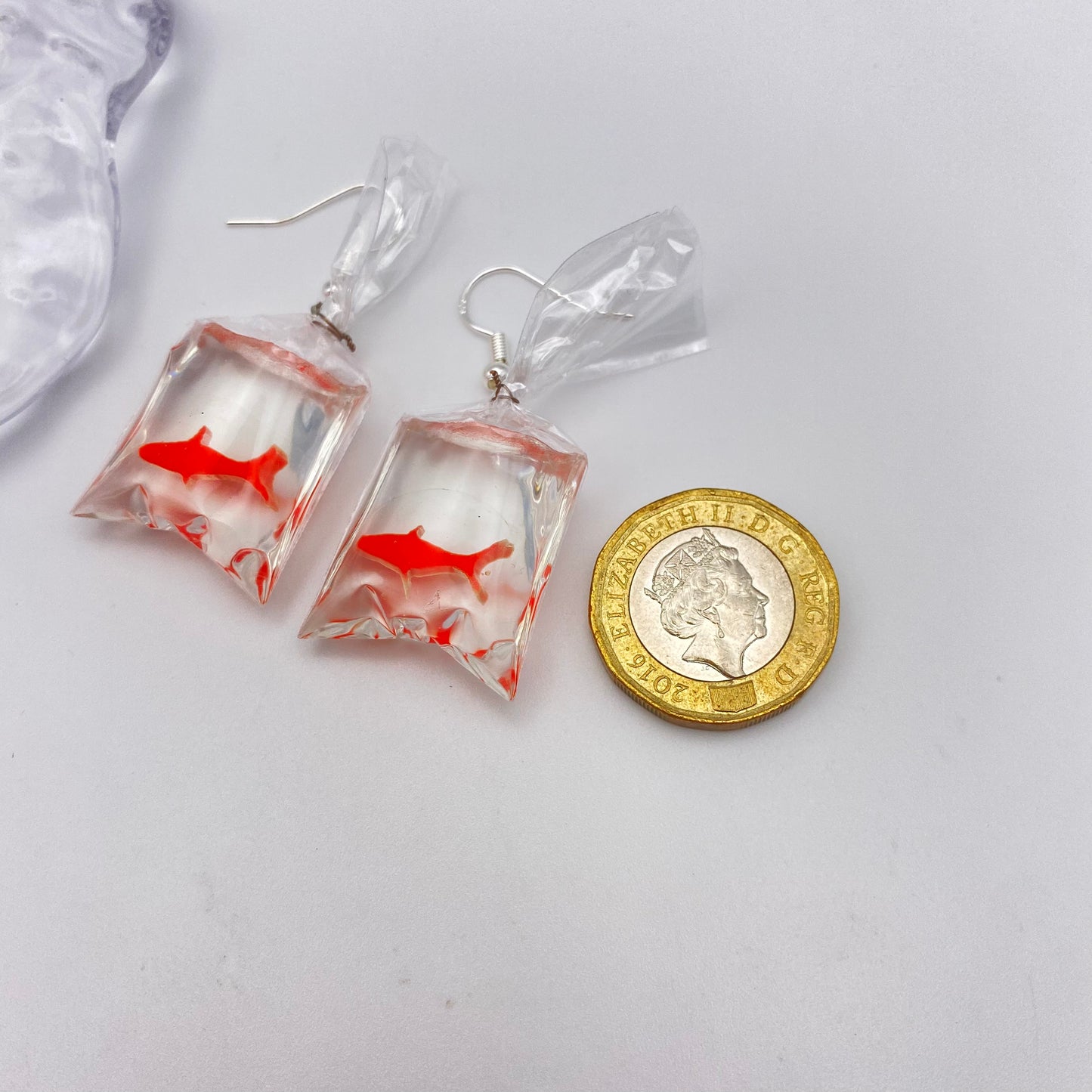 Orange Fish Bag Earrings