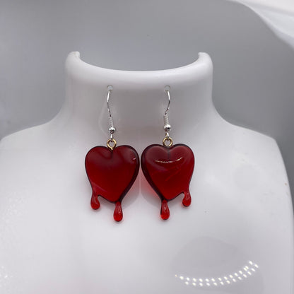 Red Melting Heart Earrings