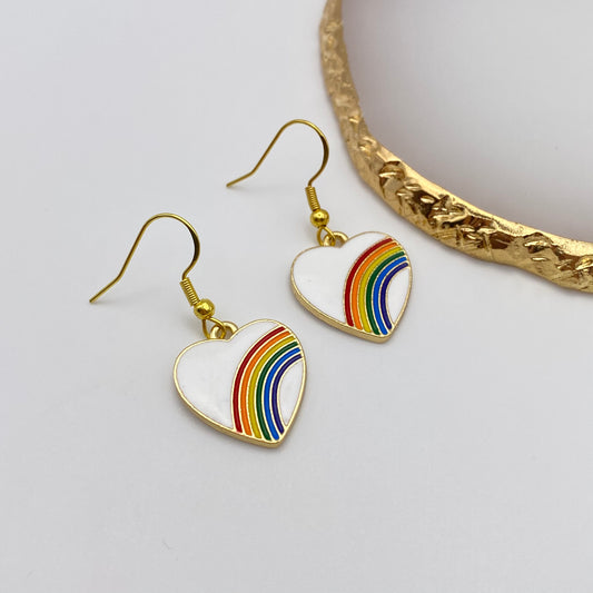 Rainbow Heart Earrings