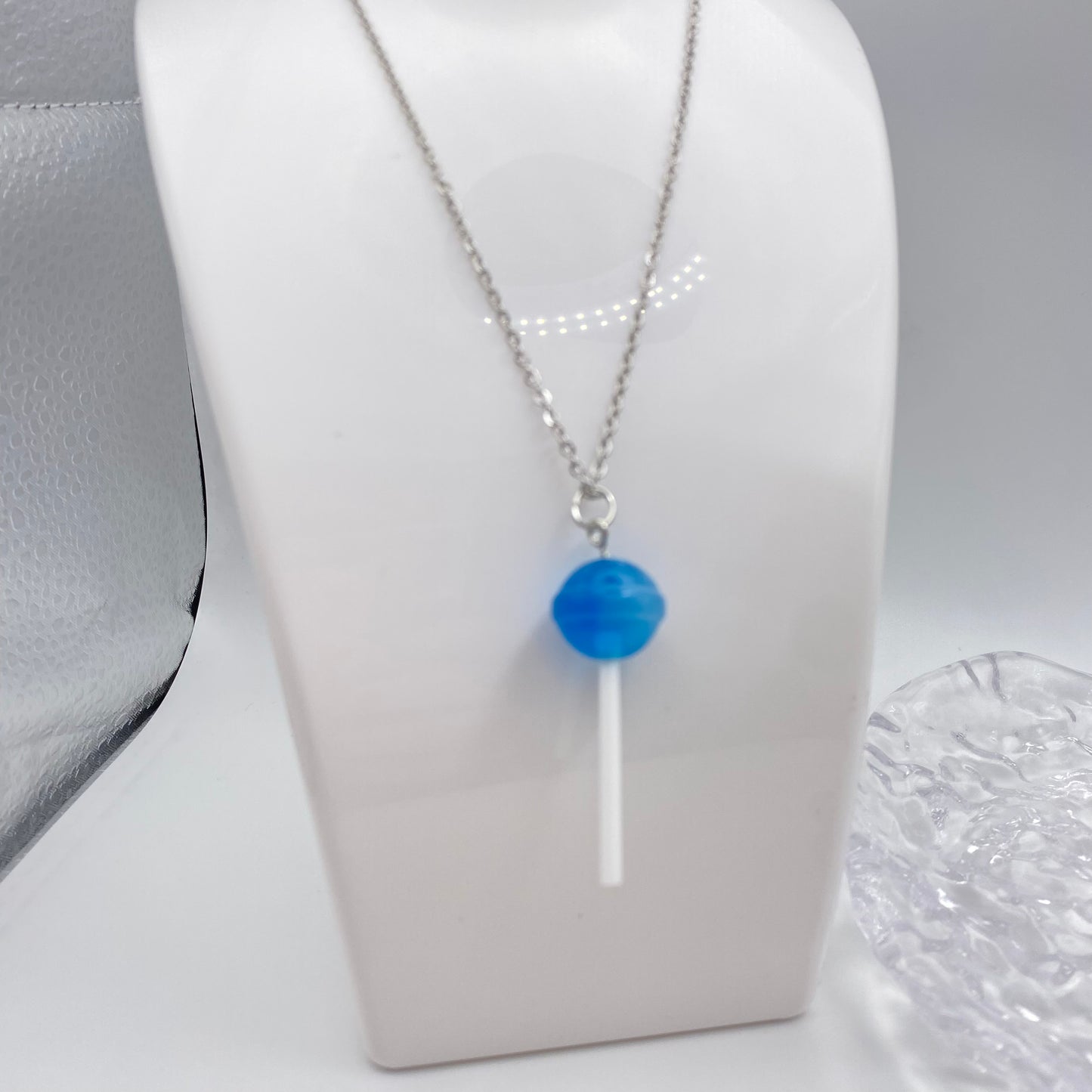 Blue Lollipop Necklace