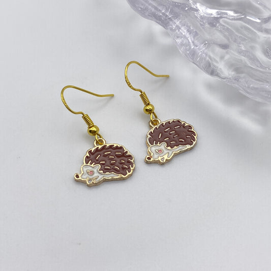 Gold Hedgehog Earrings