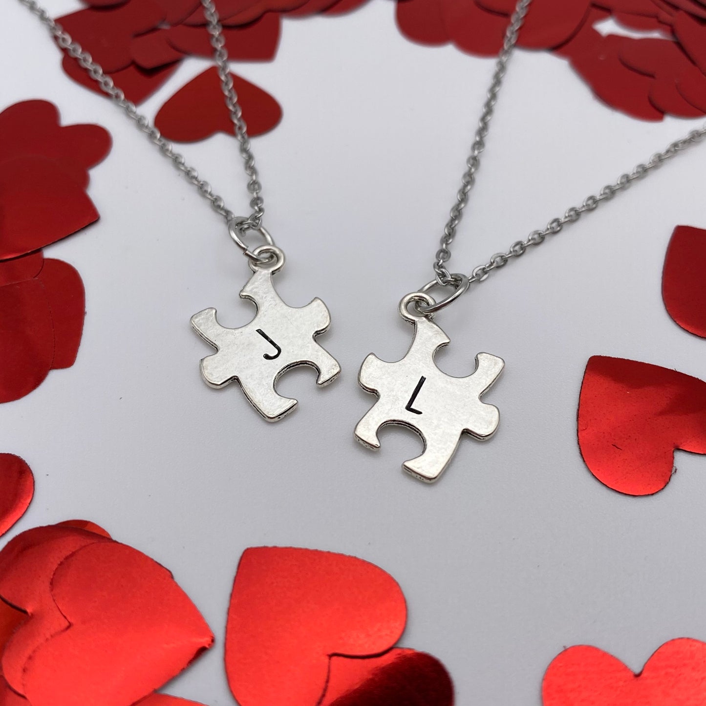 Matching Jigsaw Initial Necklace