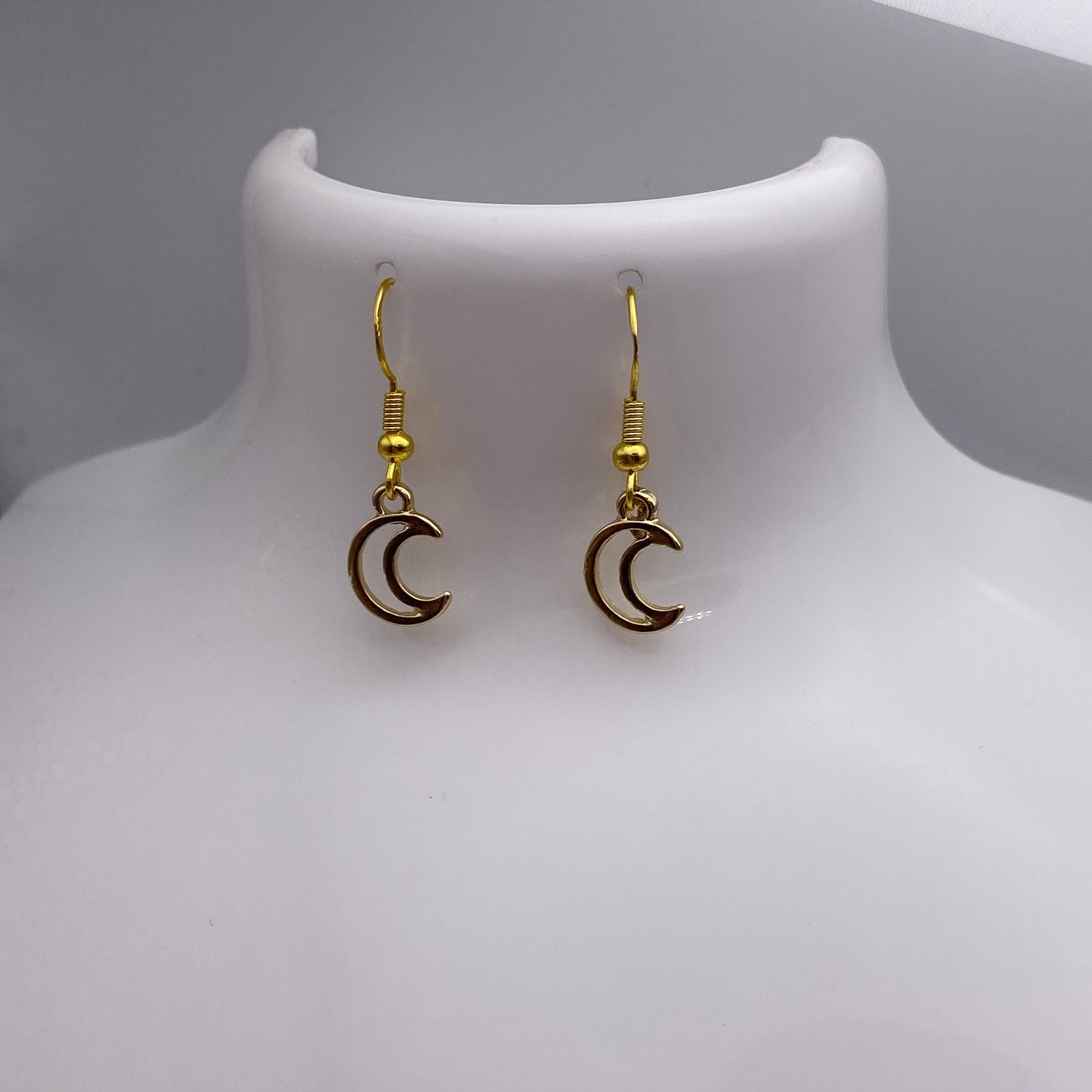 Small Gold Moon Earrings