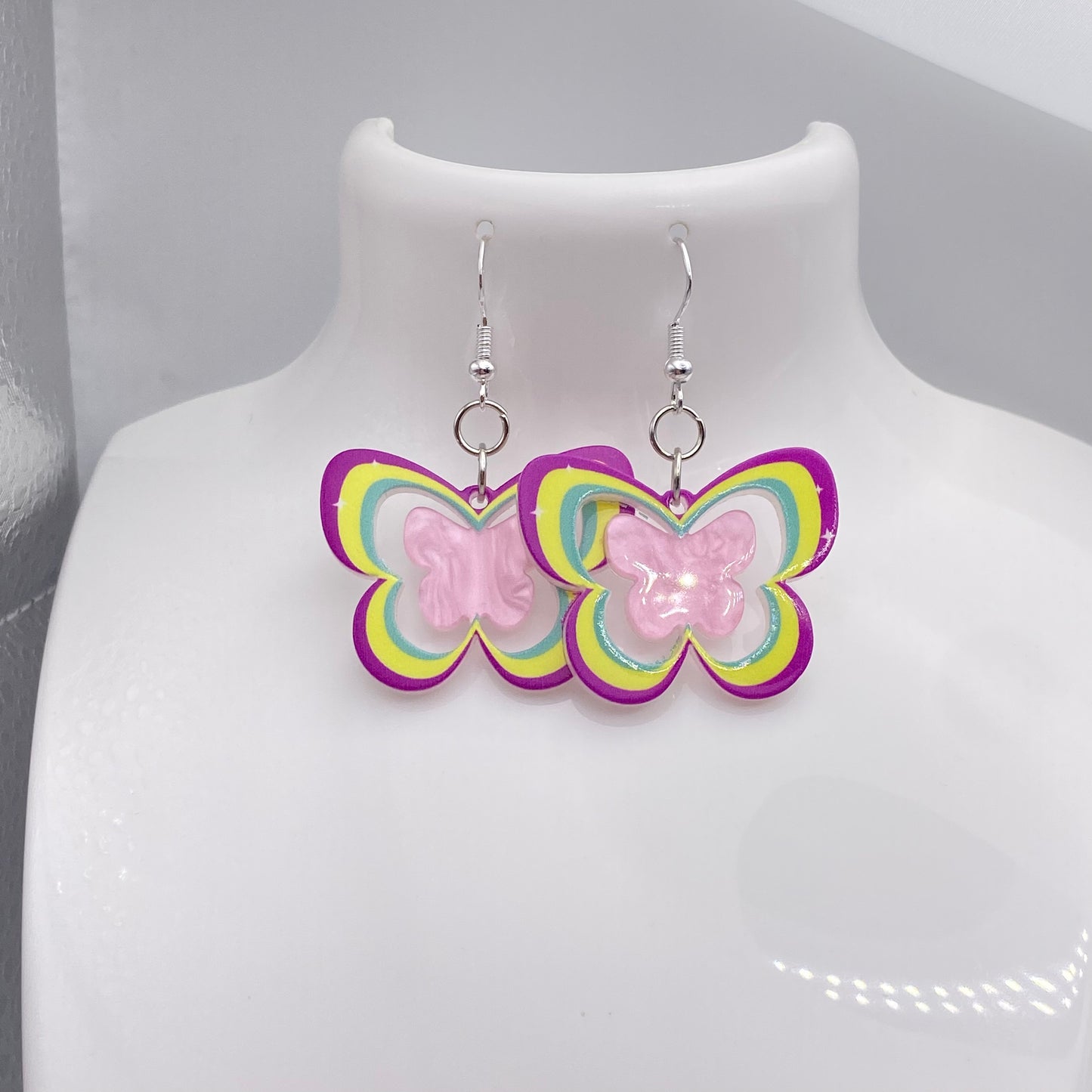 Groovy Purple Butterfly Earrings
