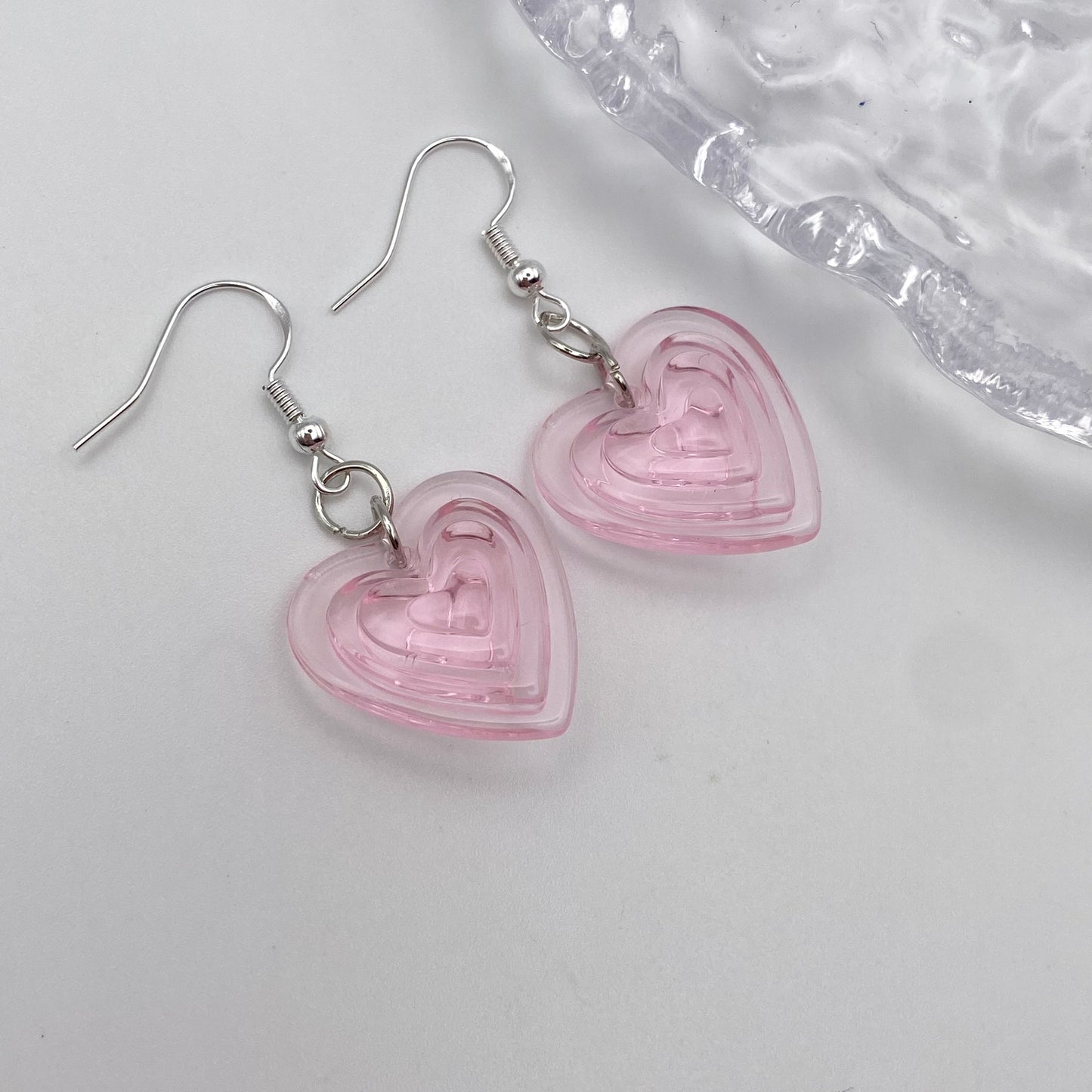 Pink Heart Burst Earrings
