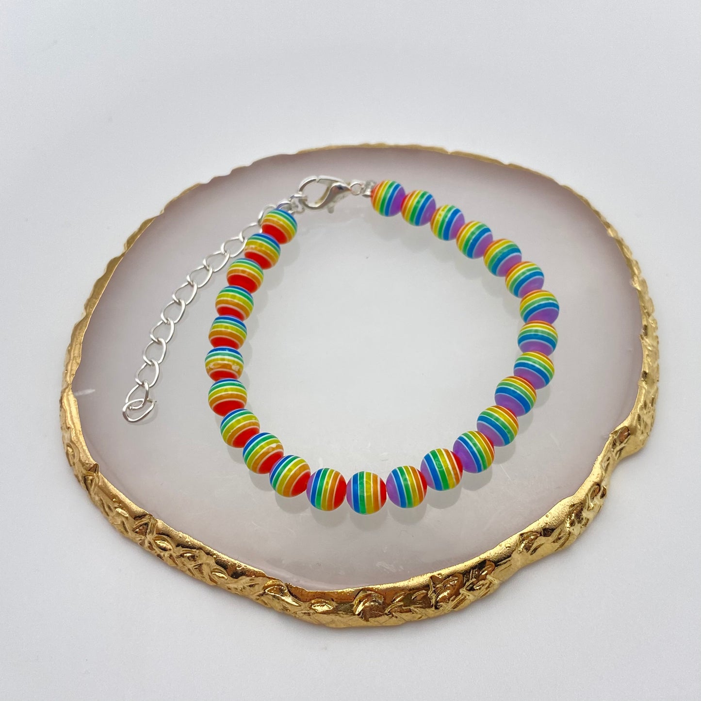 Round Rainbow Beads Bracelet