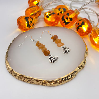 Pumpkin Orange Crystal Earrings