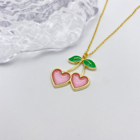 Cherry Heart Necklace