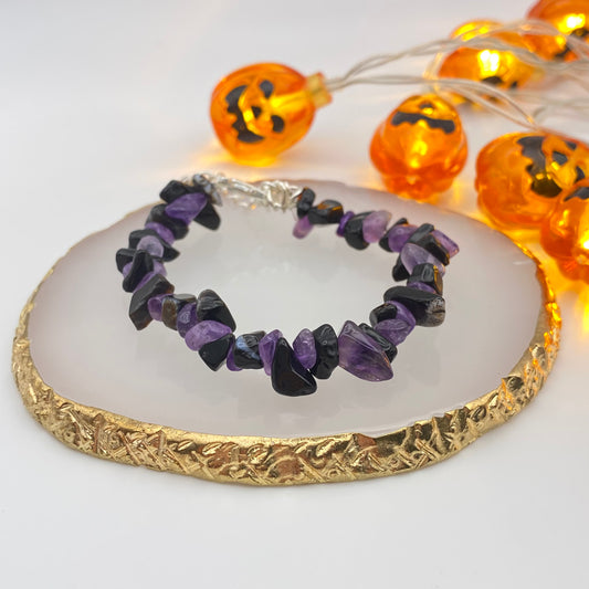 Purple and Black Crystal Bracelet