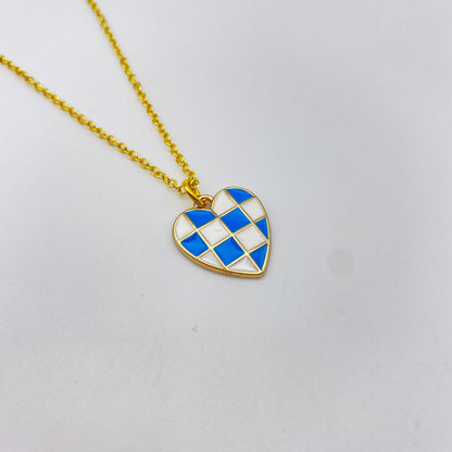 Checkered Heart Necklace