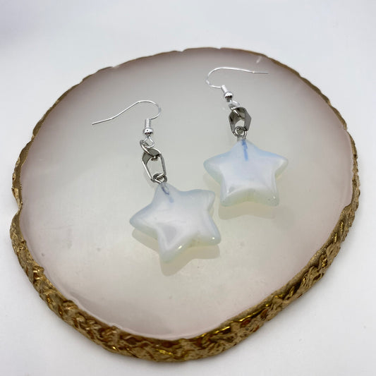 Opal Star Pendant Earrings
