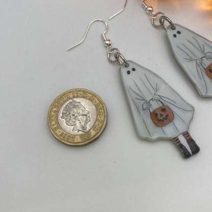 Trick or Treat Ghost Costume Earrings