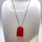 Clear Red Matching Lego Heart Necklace