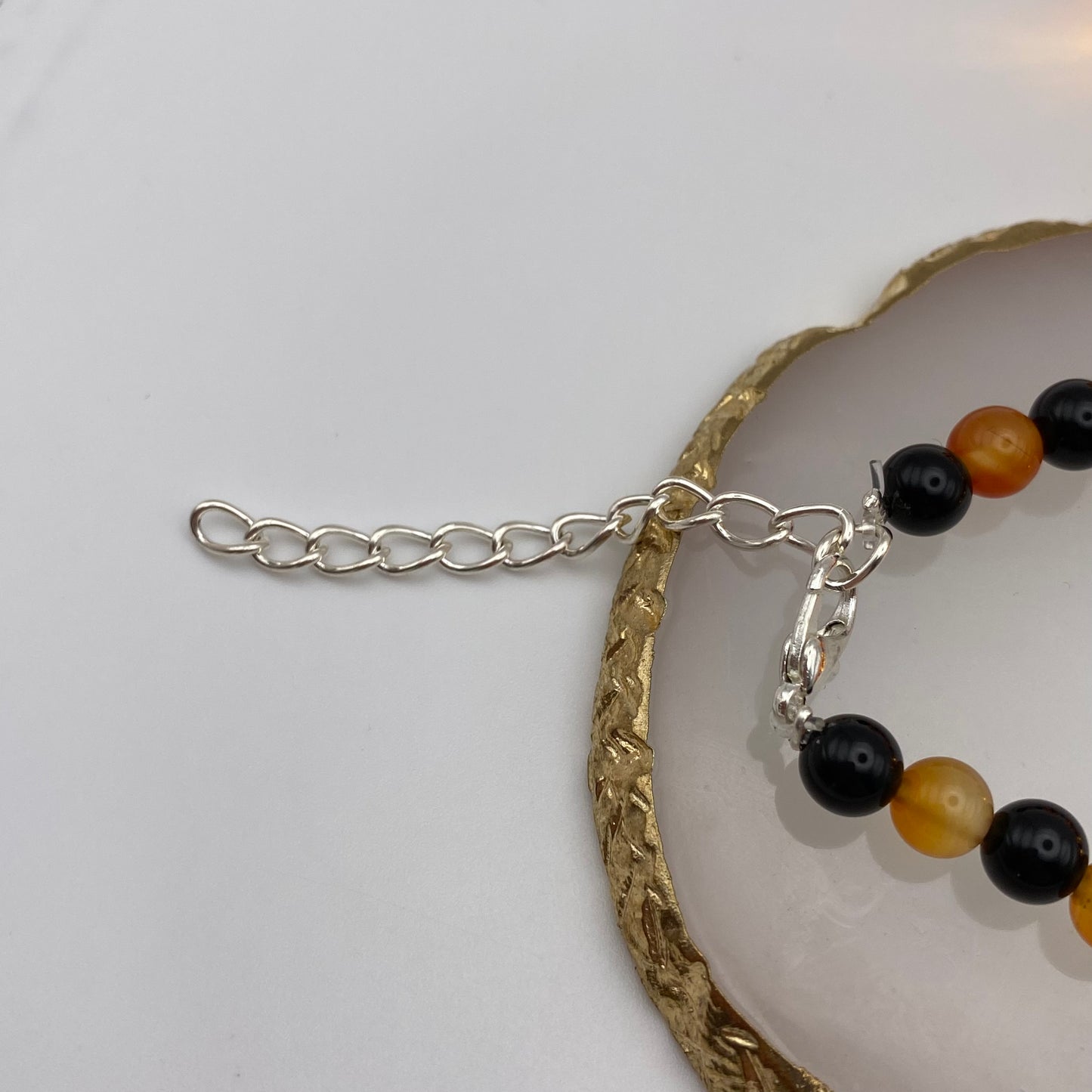 Round Orange and Black Crystal Bracelet