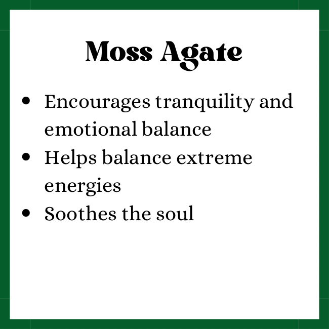 Moss Agate Crystal Tumble