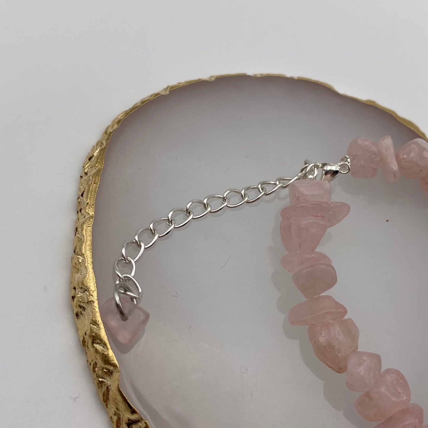 Pink Rose Quartz Crystal Bracelet
