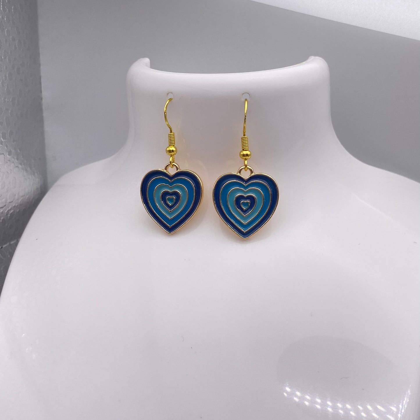Groovy Blue Heart Earrings